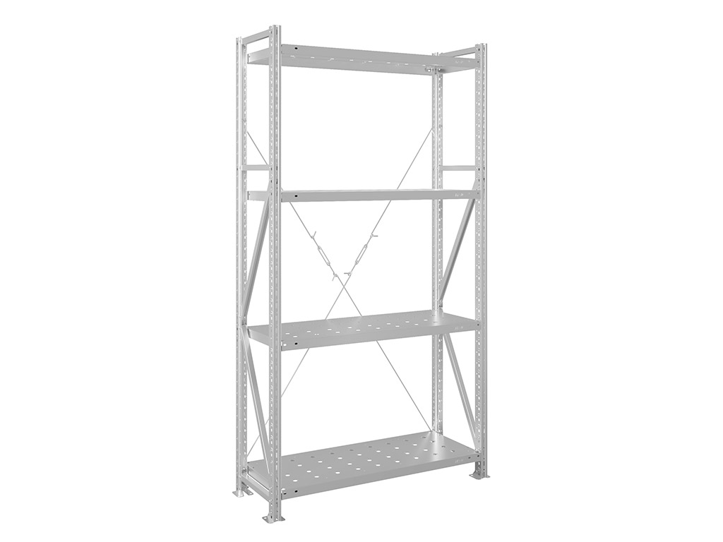Стеллаж MS U 2000x1000x400/4 перфорированные полки